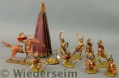 Eight Elastolin Indian figures