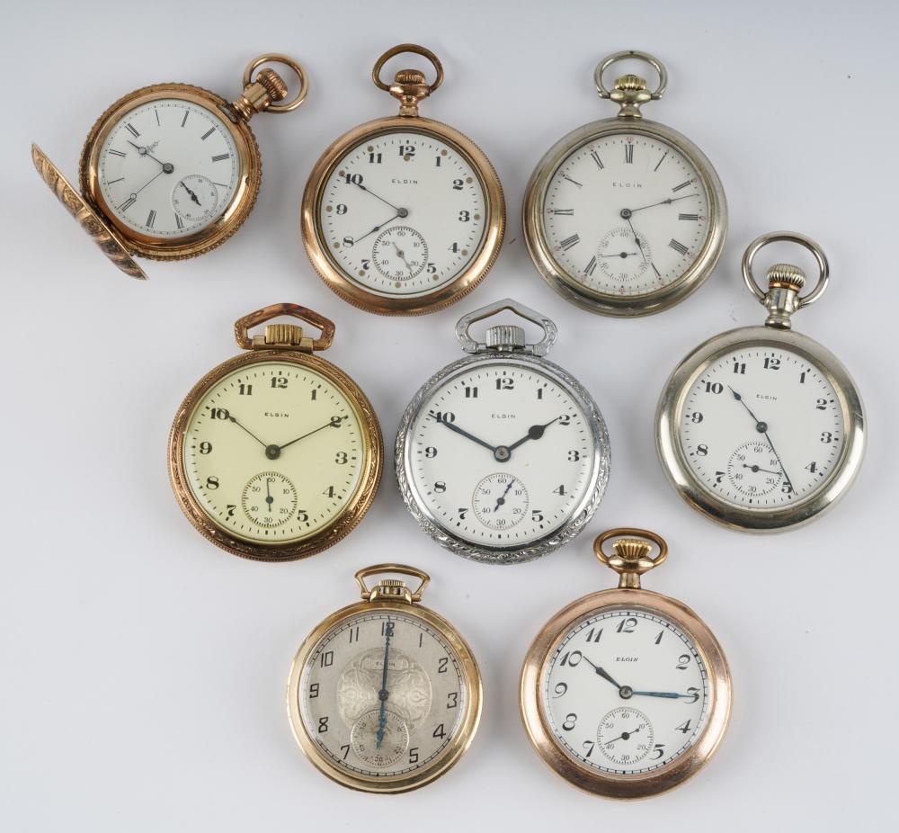 EIGHT ELGIN POCKET WATCHES1: