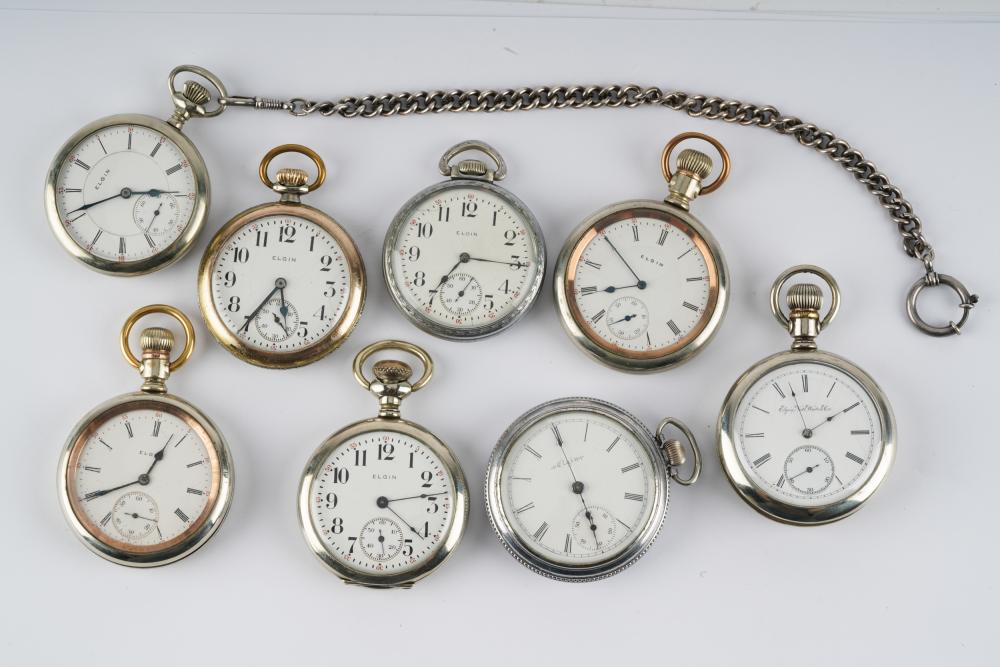 EIGHT ELGIN POCKET WATCHES1: