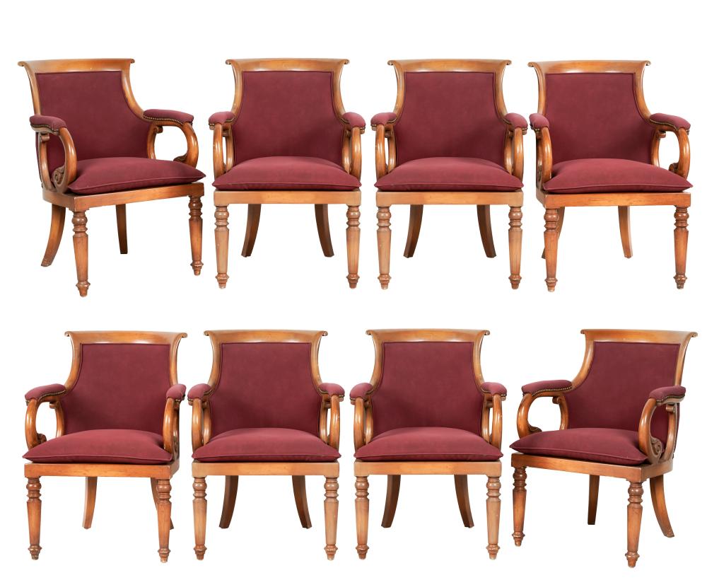 EIGHT EMPIRE-STYLE ARMCHAIRSEight