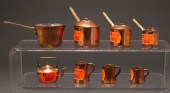 Eight English copper miniature