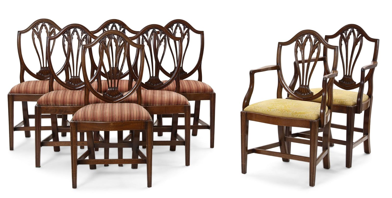 EIGHT ENGLISH MAHOGANY DINING