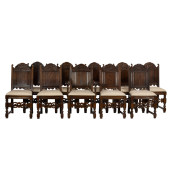 EIGHT ENGLISH OAK DINING CHAIR