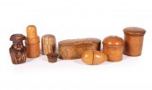 EIGHT ENGLISH TREENWARE BOXESE