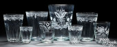 EIGHT ENGRAVED CLEAR GLASS TUM