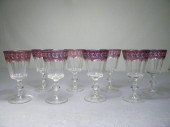 Eight etched amethyst-colored
