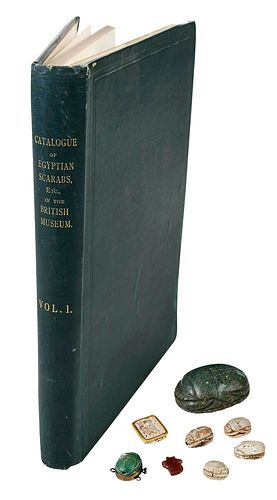 EIGHT FAIENCE AND STONE EGYPTIAN