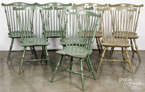 EIGHT FANBACK WINDSOR CHAIRSEight