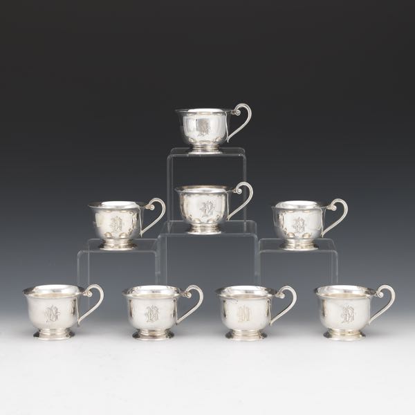 EIGHT FERNER STERLING SILVER FOOTED