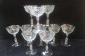 EIGHT FOSTORIA NAVARRE ETCHED