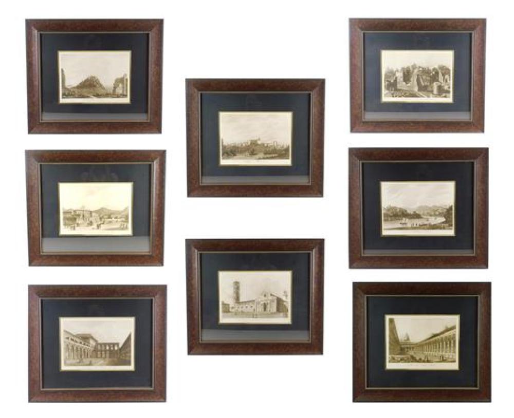 EIGHT FRAMED 19TH C. PRINTS BY G.