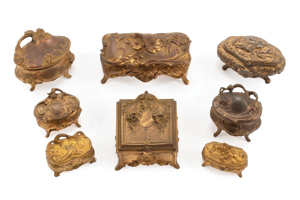 EIGHT FRENCH ART NOUVEAU GILT