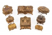 EIGHT FRENCH ART NOUVEAU GILT