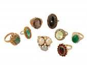 EIGHT GEM-SET RINGSEight gem-s