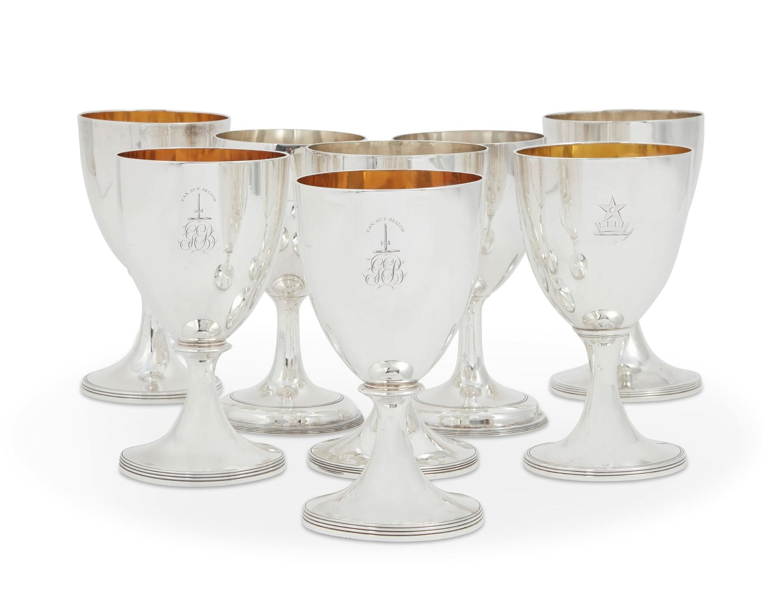 EIGHT GEORGE III STERLING SILVER