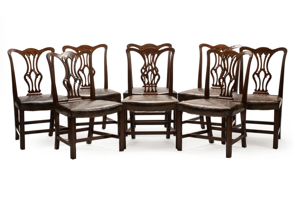 EIGHT GEORGE III-STYLE MAHOGANY