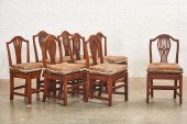 EIGHT GEORGE III STYLE OAK DIN
