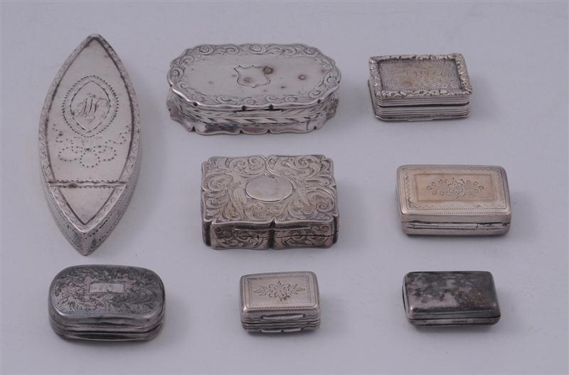 EIGHT GEORGIAN AND VICTORIAN SILVER