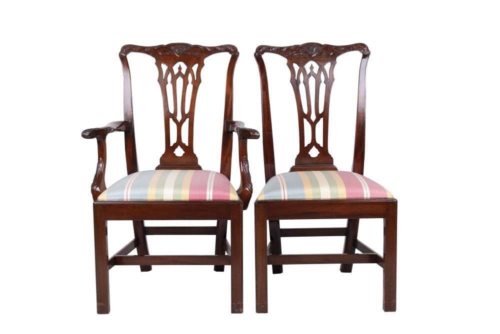 EIGHT GEORGIAN STYLE CHIPPENDALE