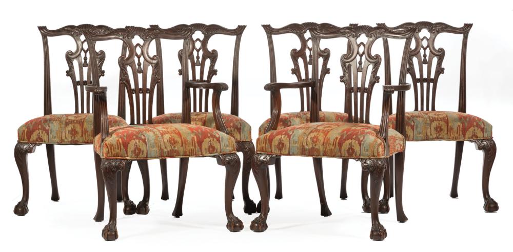 EIGHT GEORGIAN-STYLE MAHOGANY