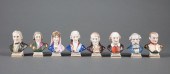 EIGHT GERMAN POLYCHROME PORCEL