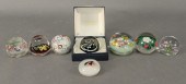 EIGHT GLASS PAPERWEIGHTS, TO I