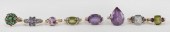 EIGHT GOLD AND GEM-SET RINGSEI