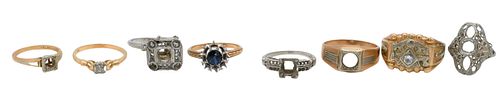 EIGHT GOLD AND PLATINUM 18 KARAT