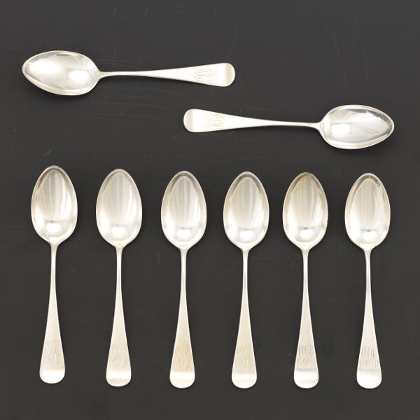 EIGHT GORHAM SOUP SPOONS,