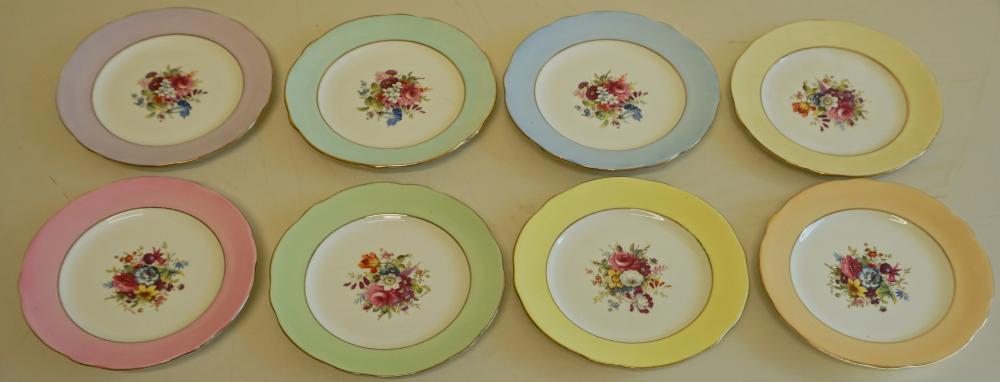 EIGHT HAMMERSLEY FLORAL DECORATED