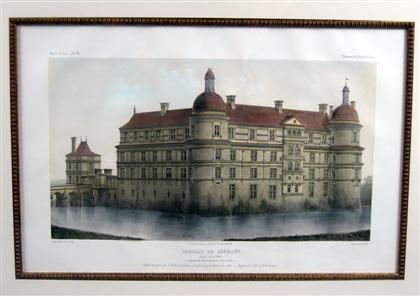 Eight hand-colored lithographs of