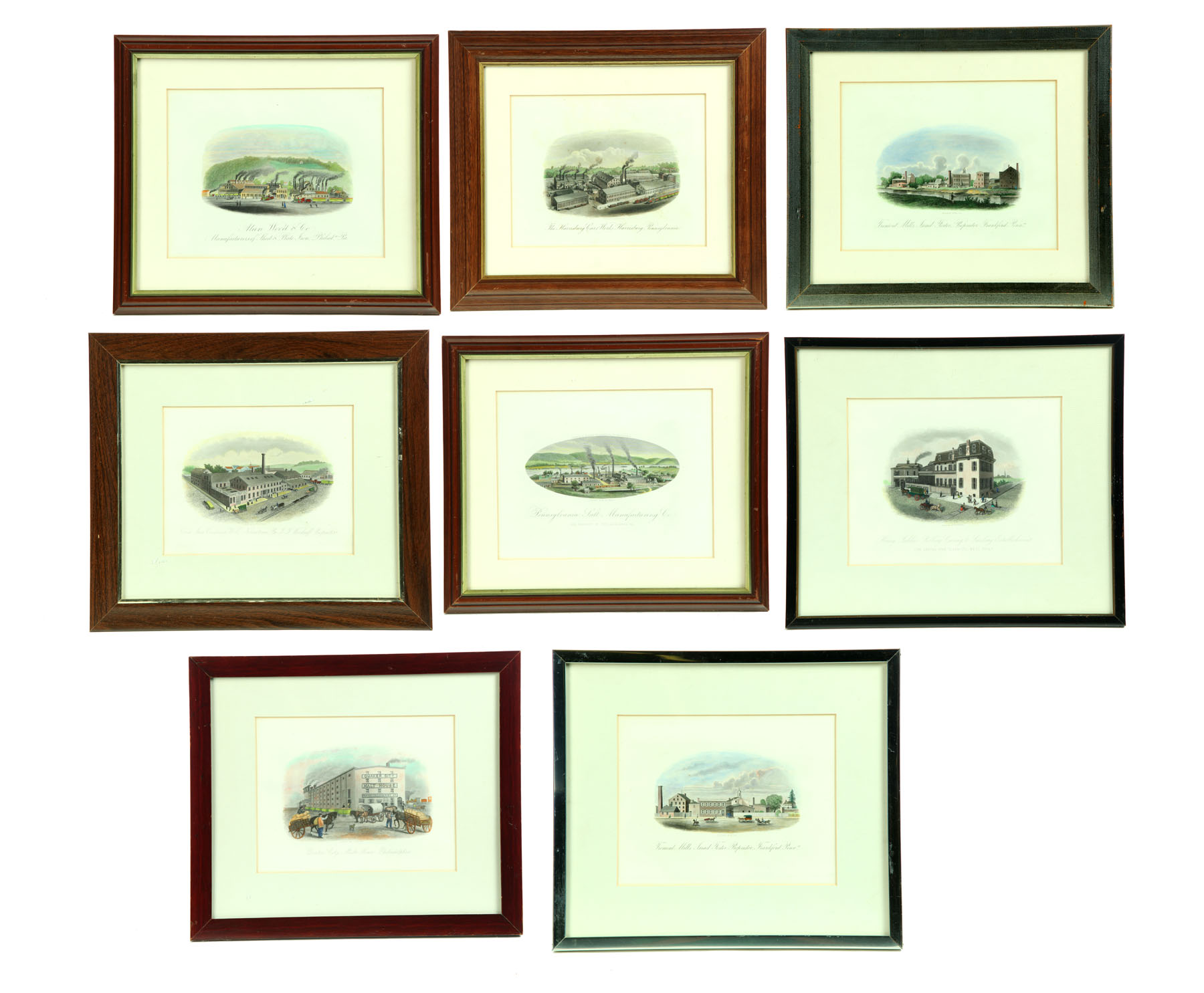 EIGHT HANDCOLORED ENGRAVINGS. 