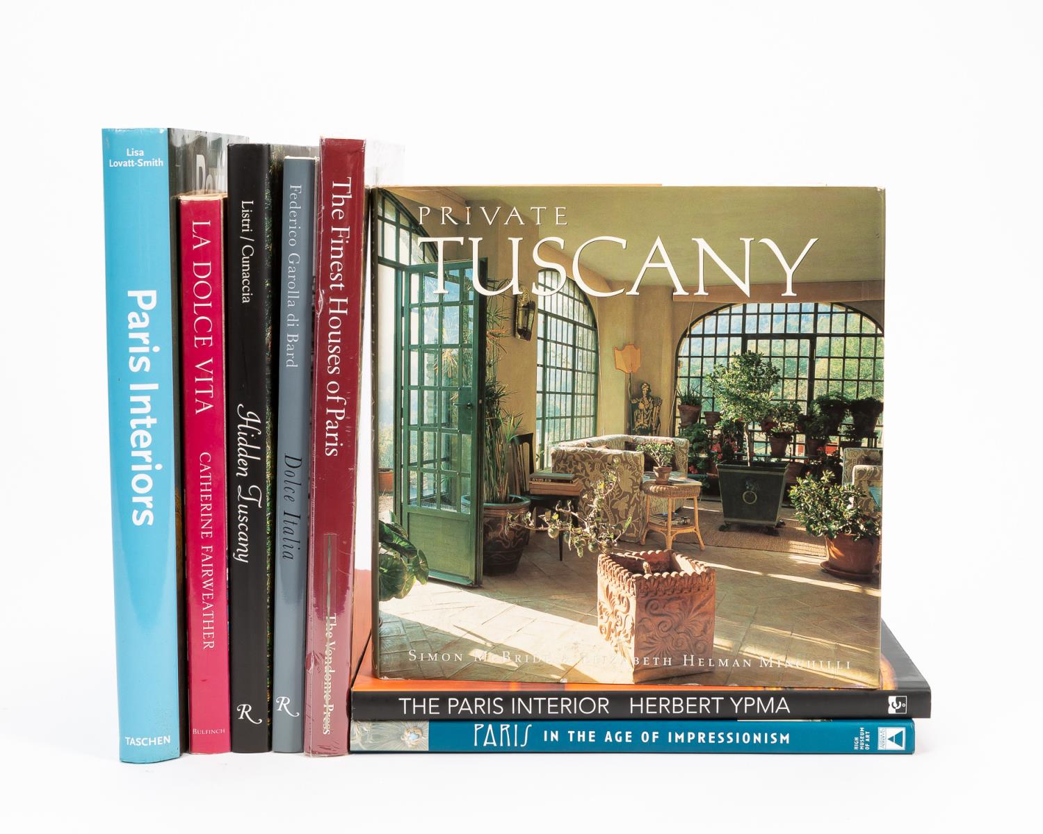 EIGHT HARDBACK BOOKS ON ITALIAN &