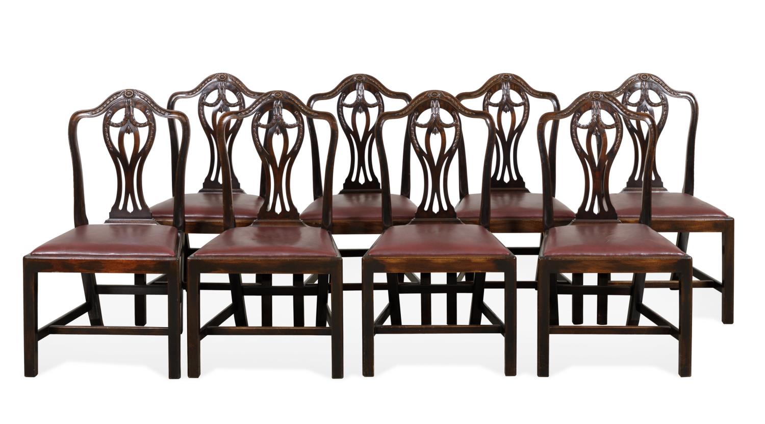 EIGHT HEPPLEWHITE STYLE MAHOGANY