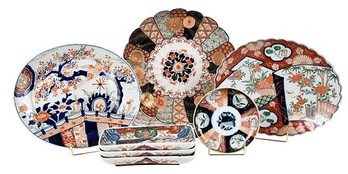 EIGHT IMARI PORCELAIN PLATTERS