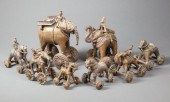 EIGHT INDIAN BRASS HINDU TEMPL