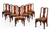 EIGHT IRISH GEORGE II YEW WOOD