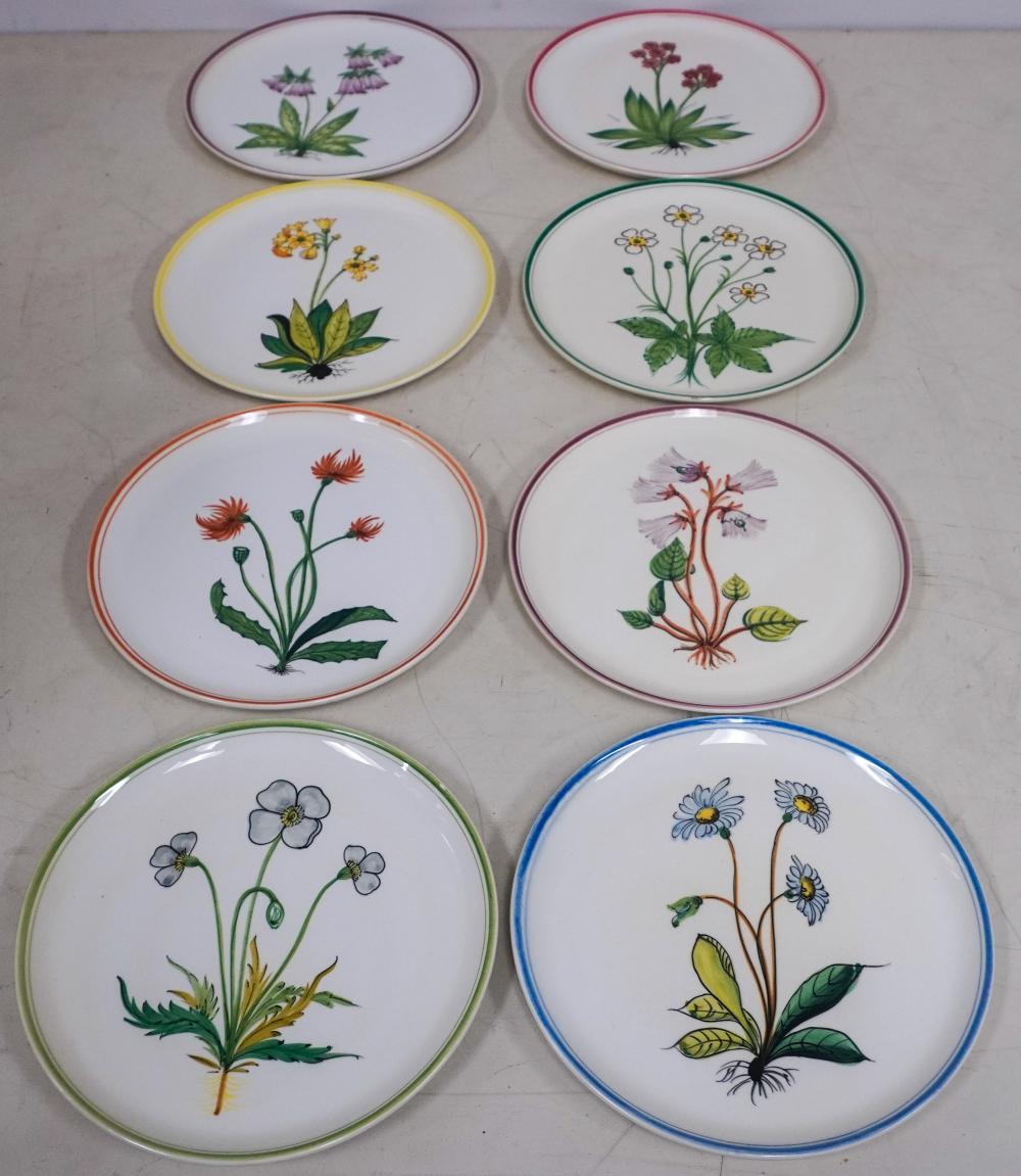 EIGHT ITALIAN BOTANICAL DECORATED