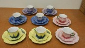 EIGHT ITALIAN FLORAL DECORATED