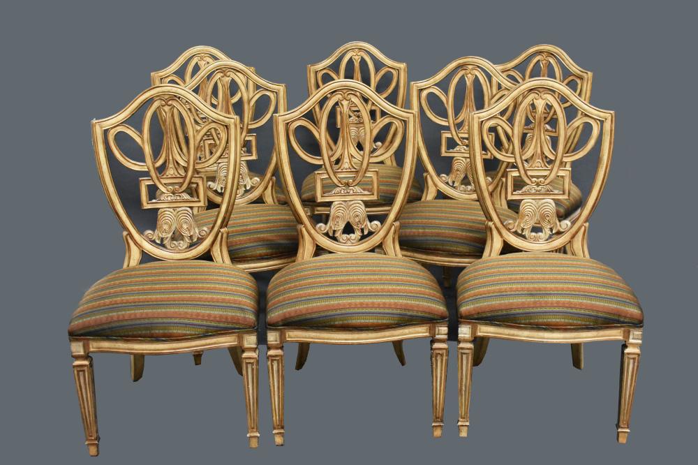 EIGHT ITALIAN NEO-CLASSICAL PAINTED
