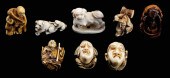 Eight Ivory Netsukes Japanese,