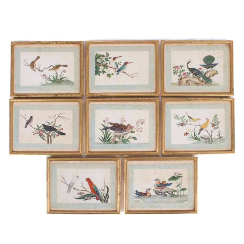 EIGHT JAPANESE BIRD PAINTINGS ON
