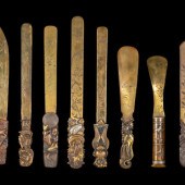 Eight Japanese Mixed-Metal Pag