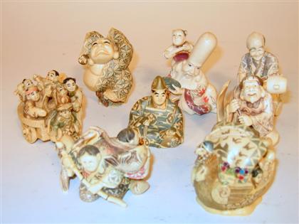 Eight Japanese stained elephant and
