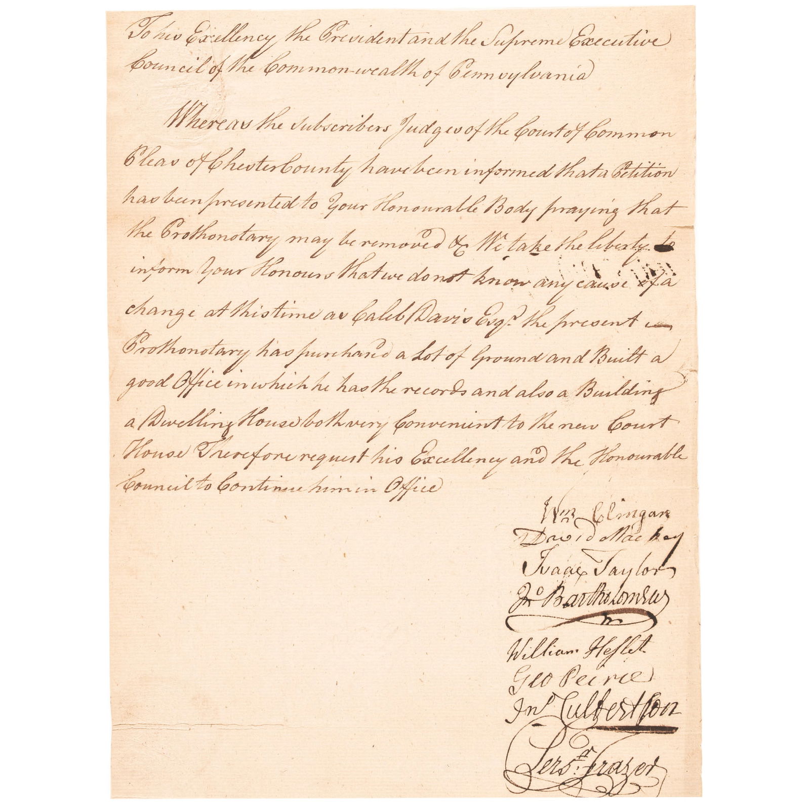 EIGHT JUDGES, SIGNED PETITION,
