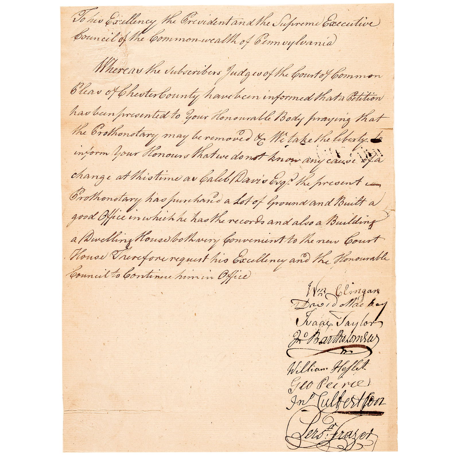 EIGHT JUDGES, SIGNED PETITION,