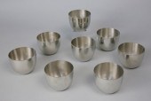 EIGHT KIRK STIEFF PEWTER CUPSE