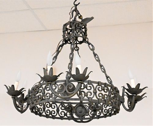 EIGHT LIGHT GOTHIC IRON HANGING