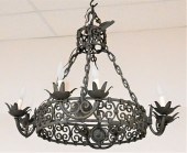 EIGHT LIGHT GOTHIC IRON HANGIN