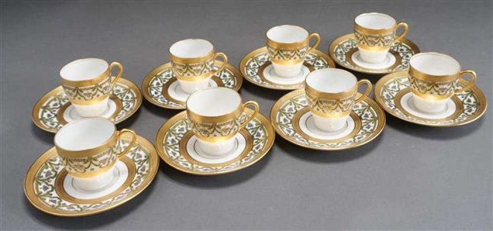 EIGHT LIMOGES GILT DECORATED